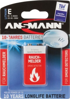 10-JAHRES BATTERIE FR RAUCHMELDER 9V Lithium E-Block