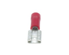 Flachstecker rot, 6,3 mm, fr Kabel bis 1,5 mm, 100 St. lose